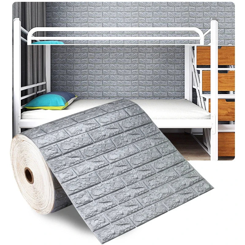 70Cmx2M Meter Foam 3D Wall Stickers Self Adhesive Panel Home Decor Living Room Bedroom House Decoration Bathroom Brick Wallpaper