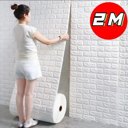 70Cmx2M Meter Foam 3D Wall Stickers Self Adhesive Panel Home Decor Living Room Bedroom House Decoration Bathroom Brick Wallpaper
