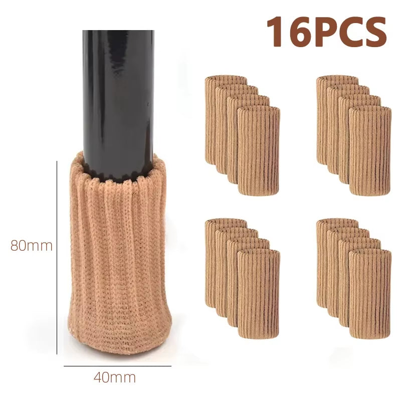 16PCS Knitted Chair Leg Silent Protection Cover Door Handle Wear Resistant anti Slip Floor Scratch Protection Furniture Foot Mat
