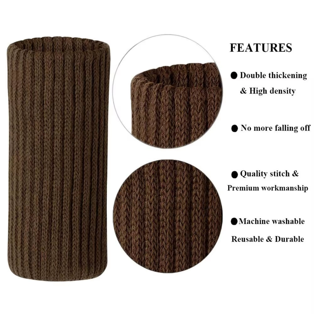 16PCS Knitted Chair Leg Silent Protection Cover Door Handle Wear Resistant anti Slip Floor Scratch Protection Furniture Foot Mat