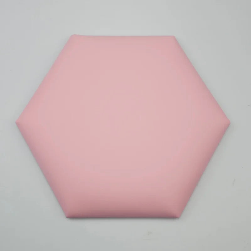 1Pc Hexagonal 3D Wall Stickers Upholstered Wall Panels Anti-Collision Peel and Stick Headboard Self Adhesive Leather Soft Bag