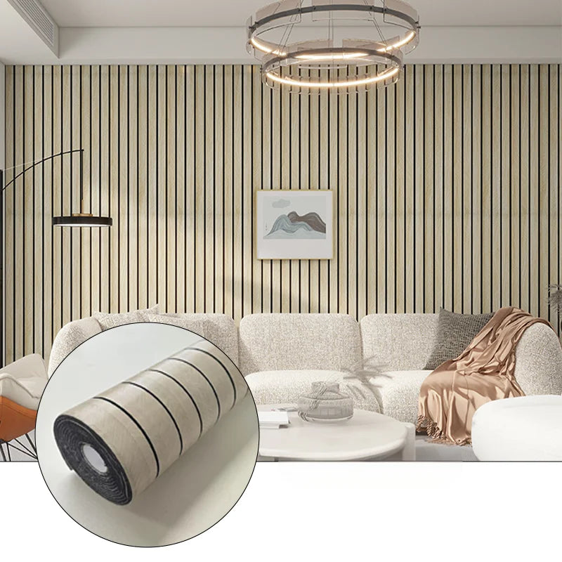 Kuujojo Wood Panel Peel & Stick Wallpaper, Striped Selfadhesive Faux Wood Grain Wall Covering, Easy Diyhome Decor 15.74X118 In