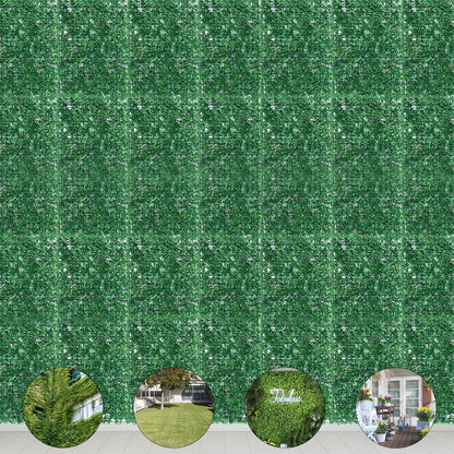 12PCS Luxury Artificial Grass Panels 60X40X4Cm PE Green Privacy Fence Wall for Outdoor Garden Patio Yard Decor Easy Install