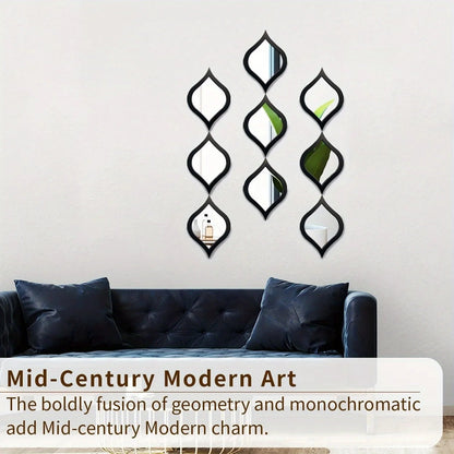 3Pcs Modern Tear Drop Mirror Wall Decor, Bedroom Living Room Decor Boho Moon Wall Decor Home Bedroom Decor Living Room Decor