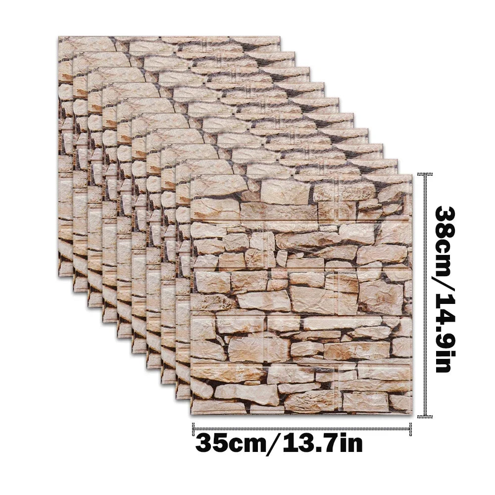 25Pcs 3D Wall Stickers Self Adhesive Wallpaper Panel Home Decor Living Room Bedroom Decoration Bathroom Kitchen House Sticker